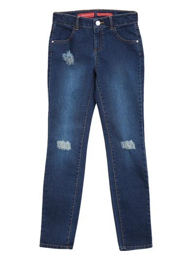 Shop Guess Factory Minime Distressed Skinny Jeans (7-16) In Blue