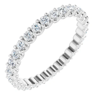 Pompeii3 3/4ct Diamond Eternity Ring 14k White Gold U Prong In Silver