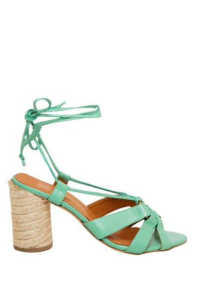 Shop Andre Assous Maggie Mint Lace Up Espadrille Heel In Green