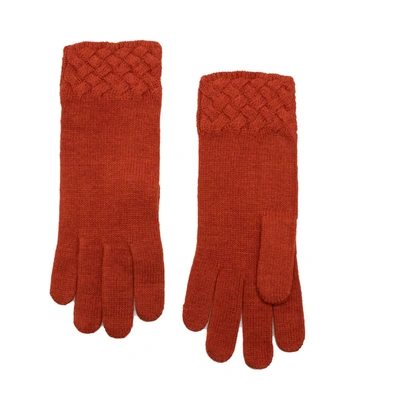 Shop Portolano Gloves With Basket Weave Cuff In Red