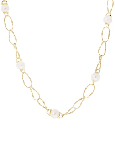 Shop Marco Bicego Marrakech Onde 18k 5-6mm Pearl Necklace In White