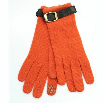 Shop Portolano Tech Gloves With Leather Belt In Red
