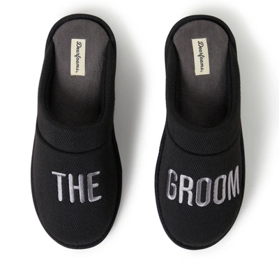 Shop Dearfoams Men's Groom/groomsmen Giftable Wedding Scuff Slipper In Black