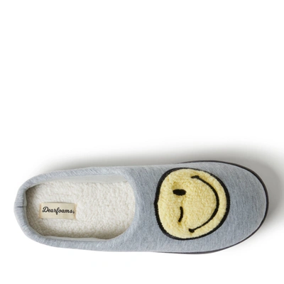 Shop Dearfoams Men's Smile Icon Slippers In Grey
