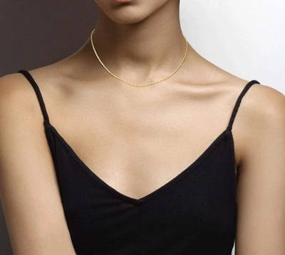 Ballstudz 14k Gold Yellow Thin Hollow Rope Chain 16"-24" In Gold