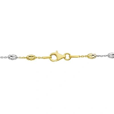 Ballstudz Tri-tone Sterling Silver Moon Cut Chain Necklace