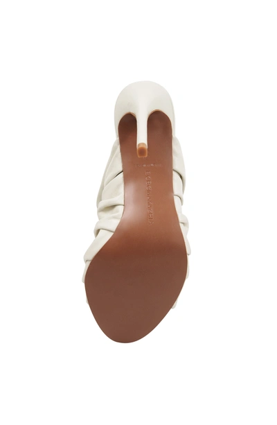 Shop Bcbgmaxazria Sarani Optic White Ruched Leather Heel Mule