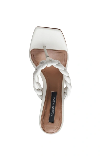 Shop Bcbgmaxazria Bella Optic White Leather Braided Sandal Heel