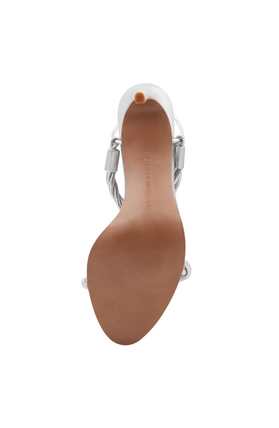Shop Bcbgmaxazria Taylor Silver Leather Twist-strap Sandal Heel