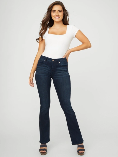Shop Guess Factory Eco Lyllah Mid-rise Bootcut Jeans In Blue