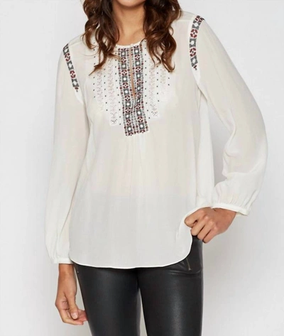 Shop Joie Clema Blouse In Porcelain In White