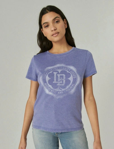 Shop Lucky Brand Womens Lucky Crest Classic Crew In Purple