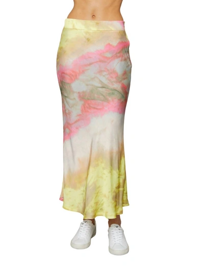 Shop Sundays Clapton Skirt In Pink Citron Tie Dye In Multi