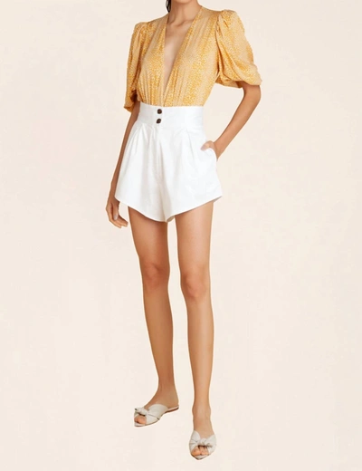 Shop Adriana Degreas Solid Pleated Short In White