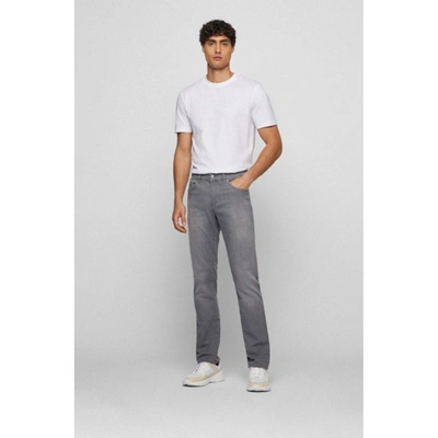 Shop Hugo Boss Slim-fit Jeans In Gray Lightweight Denim In Grey
