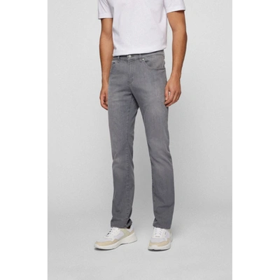 Shop Hugo Boss Slim-fit Jeans In Gray Lightweight Denim In Grey
