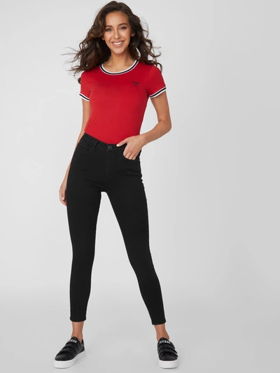 Shop Guess Factory Eco Simmone High-rise Skinny Jeans In Black