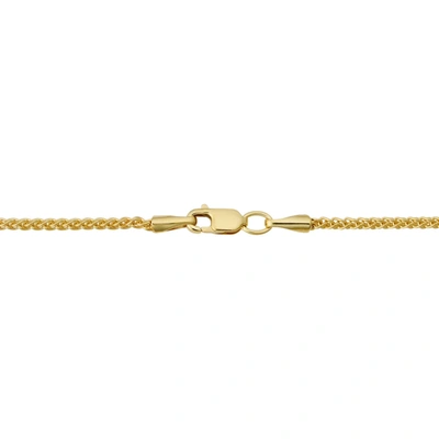 A & M 18k Yellow Gold Over Sterling Silver Wheat Chain Necklace 16-24" In Gold