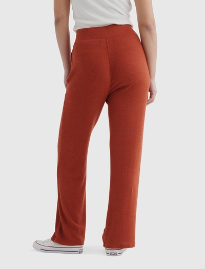 Shop Lucky Brand Womens Cloud Jersey Wide-leg Cropped Pant In Red