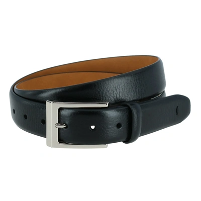 Shop Trafalgar Pebble Grain Leather Belt In Black