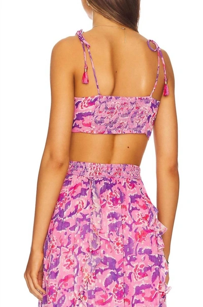 Shop Rococo Sand Lei Bandeau Top In Bubblegum Pink And Purple