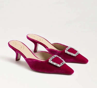 Shop Sam Edelman Brit Jewel In Raspberry Velvet In Pink