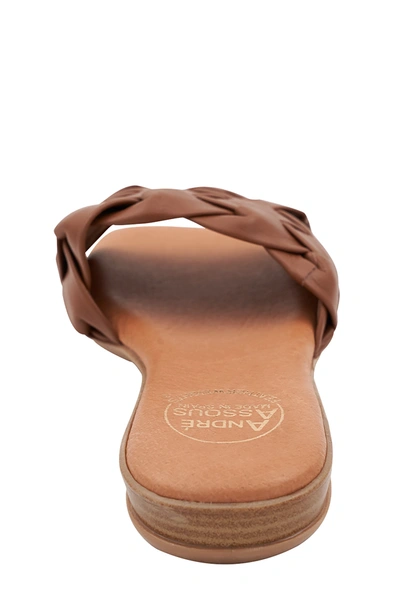 Shop Andre Assous Nicki Cuero Featherweight Slide Sandal In Brown