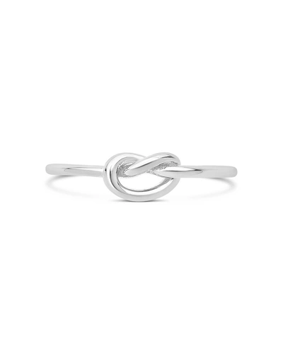 Shop Sterling Forever Sterling Silver Thin Love Knot Ring In White