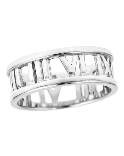 Shop Sterling Forever Roman Numeral Band Ring In Sterling Silver