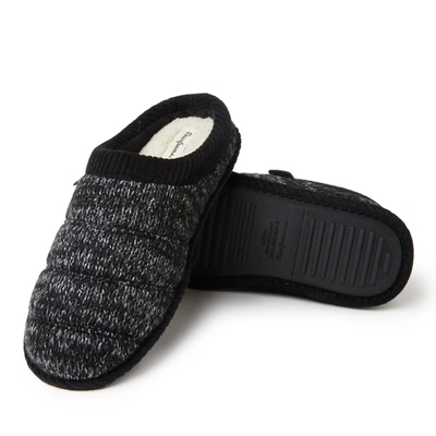 Dearfoams Asher Knit Faux Shearling Clog Slipper In Black