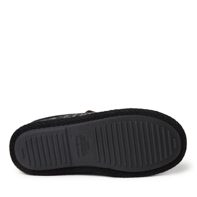 Dearfoams Asher Knit Faux Shearling Clog Slipper In Black