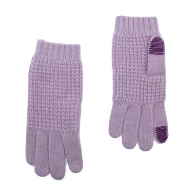 Shop Portolano Cashmere Stitched Tech Gloves In Purple