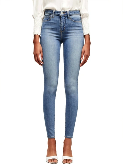 Shop L Agence Marguerite High Rise Skinny Jean In Seafoam In Grey