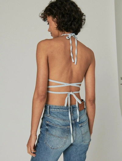 Lucky Brand Womens Striped Bra Top In Blue