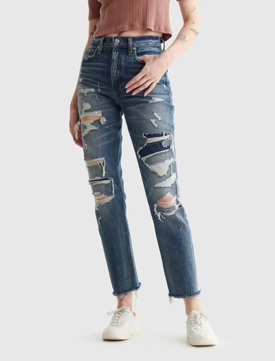 Shop Lucky Brand Womens High Rise Drew Mom Jean In Blue