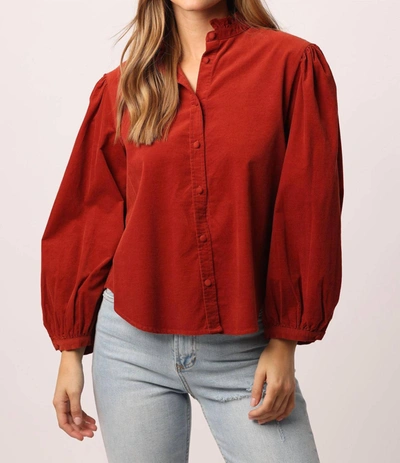 Shop Another Love Charlote Button Down Top In Picante In Red