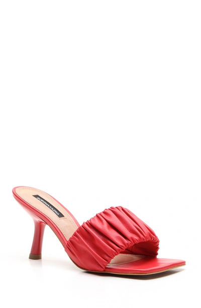 Shop Bcbgmaxazria Dallas Red Leather Cinched Sandal Heel