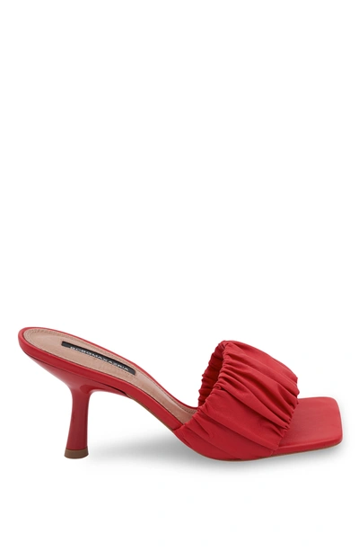 Shop Bcbgmaxazria Dallas Red Leather Cinched Sandal Heel