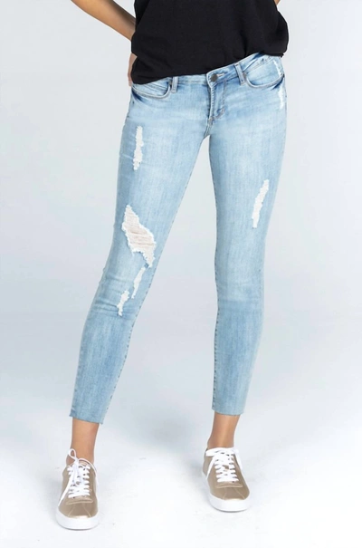 Shop Articles Of Society Cane Mid Rise Jeans In Light Blue