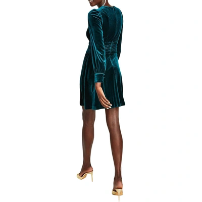 Shop Vince Camuto Womens Velvet Short Mini Dress In Green