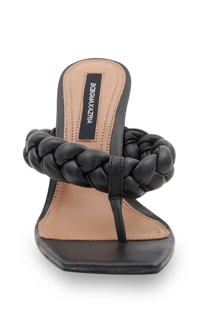 Shop Bcbgmaxazria Bella Black Leather Braided Sandal Heel