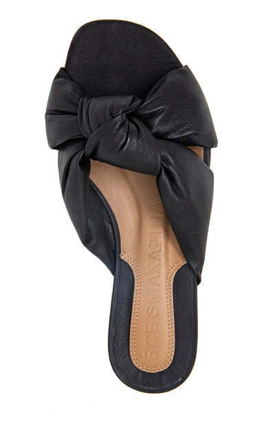 Shop Bcbgmaxazria Tinsley Black Leather Knotted Flat Sandal