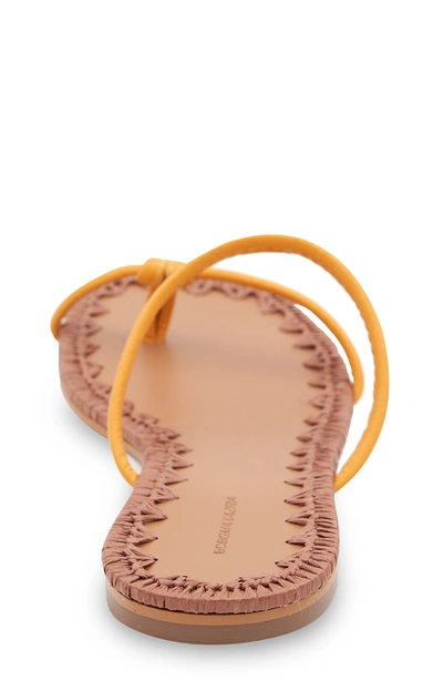 Shop Bcbgmaxazria Bali Yellow Leather Flat Sandal