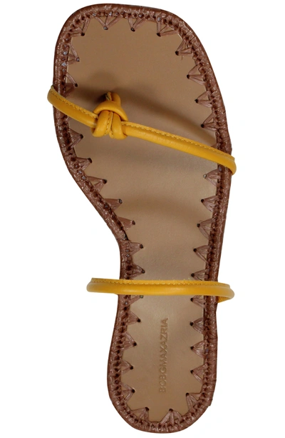 Bcbgmaxazria Bali Yellow Leather Flat Sandal In Yellow