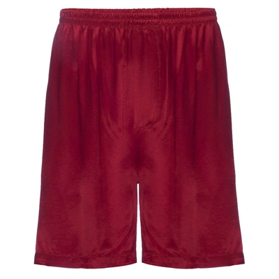 Shop Pj Harlow Adam Satin Boxer With Faux Fly In Red