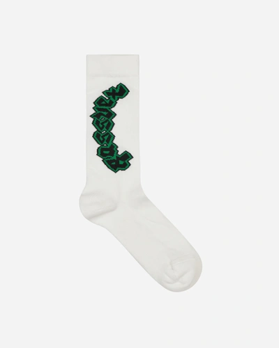 Shop Paccbet Goth Knit Socks In White