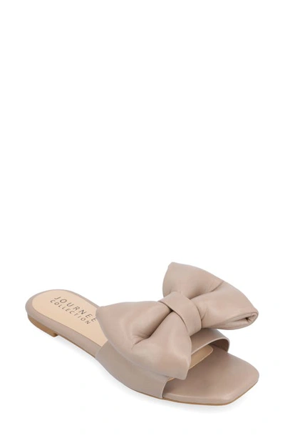 Shop Journee Collection Tru Comfort Foam Fayre Bow Flat In Mocha