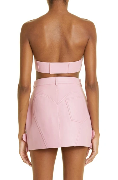 Shop Area Mussel Flower Leather Bandeau Top In Light Pink