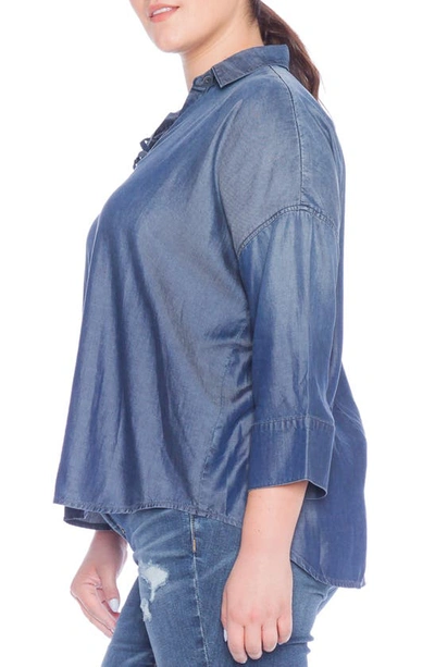 Slink Jeans Lace-up Top In Midnight