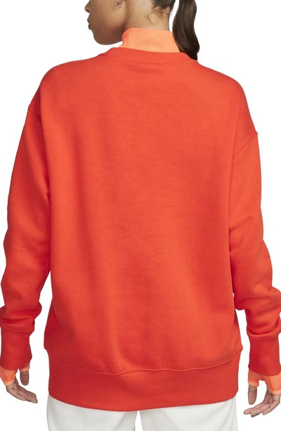 Shop Nike Sportswear Phoenix Sweatshirt In Picante Red/ Sail